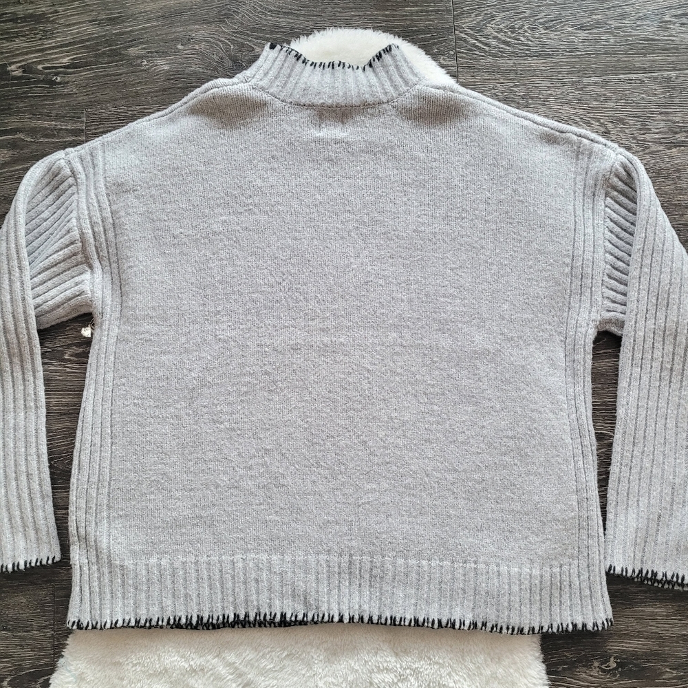 NWT Joie Supersoft Oversized Fit Sweater With A Blanket Stitch In Dove Grey Sz L - Picture 6 of 7